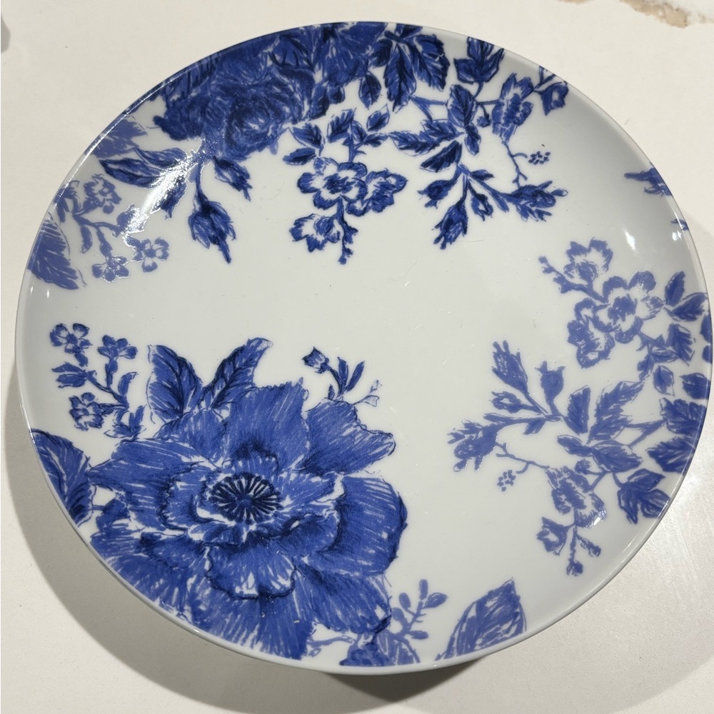 Paula Deen Floral Blue & White Decorative Floral Plate Tatnall Street 8”